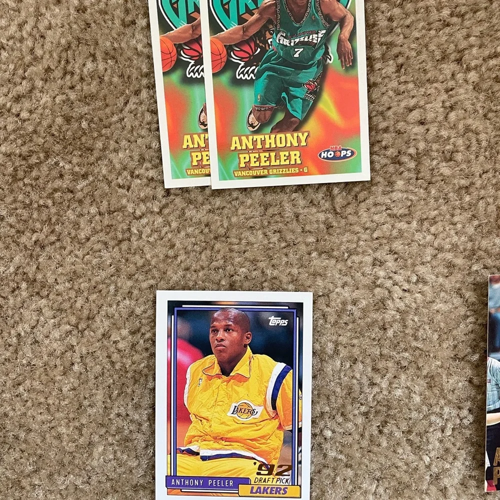 Set of 10 Anthony Peeler basketball cards Grizzlies And Lakers - Picture 3 of 6